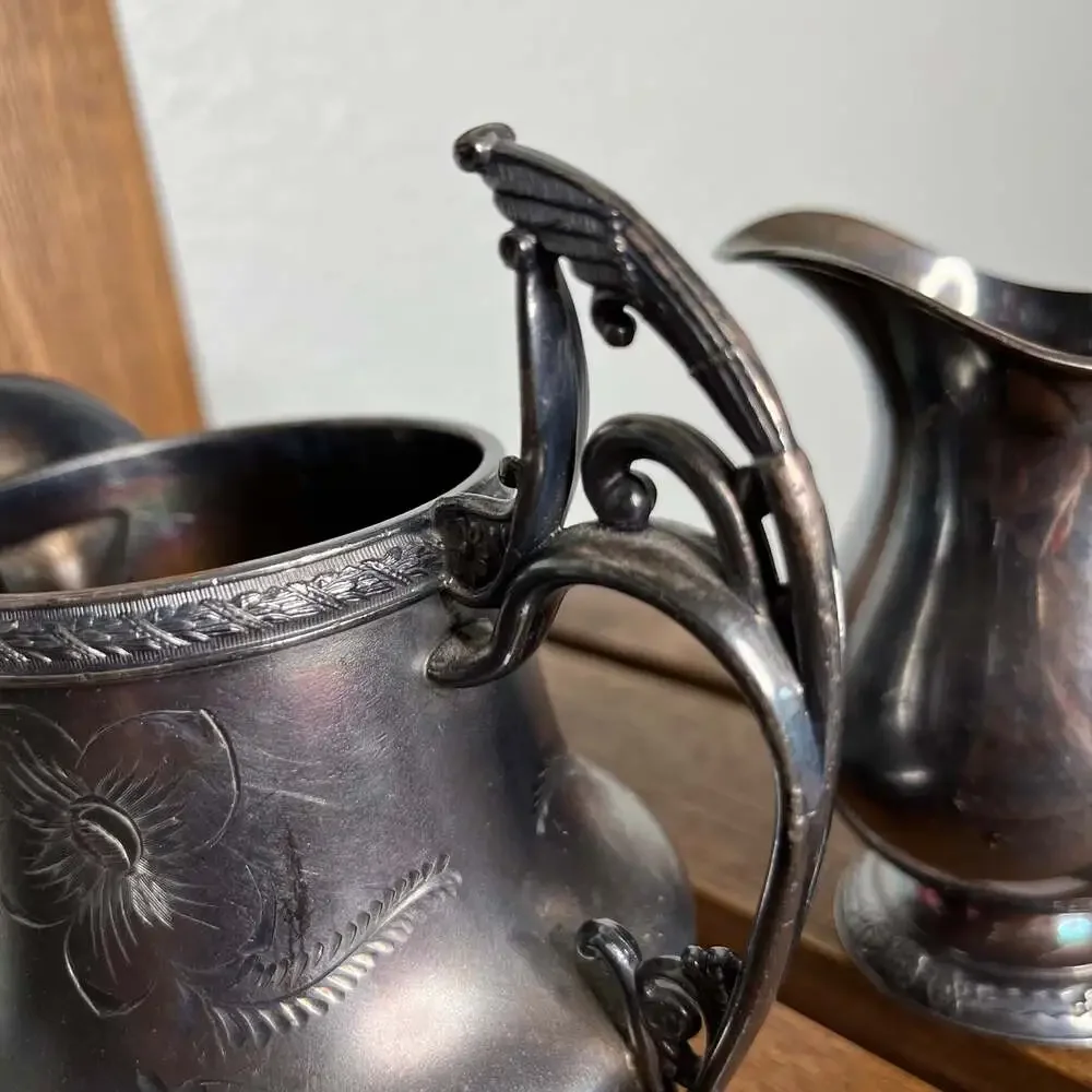Vintage Camille & Taunton Silver Plate Pitchers